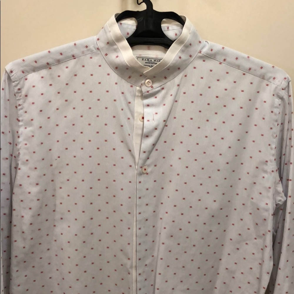 Zara man slim fit buttowndown w Mandarin Collar